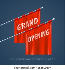 Grand opening vector backdrop for new store. Template design element for opening ceremony can be used as banner or invitation