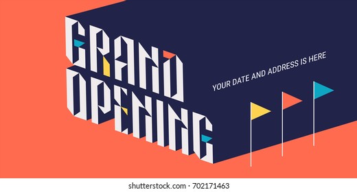 Grand opening vector backdrop for new store. Template design element for store opening event can be used as banner