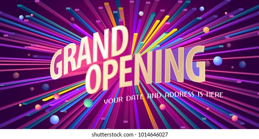 Grand opening vector background. Ribbon cutting ceremony  design element as poster or advertising for opening  event 