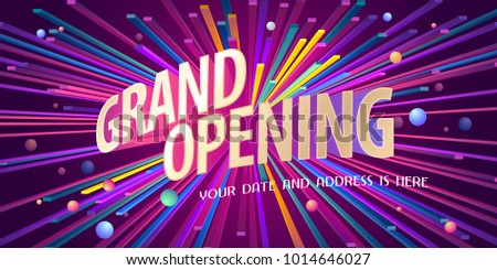 Grand opening vector background. Ribbon cutting ceremony  design element as poster or advertising for opening  event 