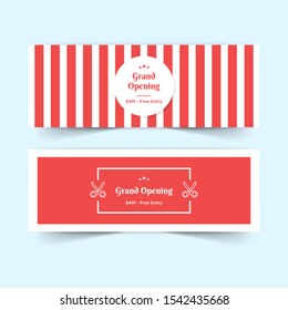 Grand Opening Vector Background. Scissor and red Frame for new store, club, etc. Template Banner, Flyer, Design Element, Decoration for Opening Ceremony