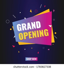 Grand opening vector banner template design. vector illustration. Can be used as social media ad , post etc.