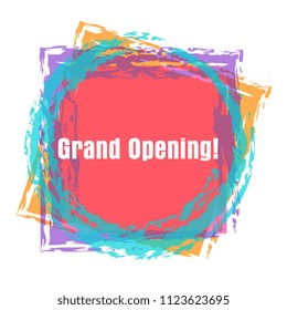 grand opening, vector beautiful greeting card or label with colorful theme.