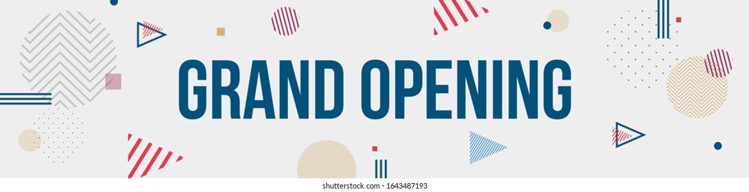 Grand opening vector illustration, background for new store, club, etc. Template banner, flyer, design element, decoration for opening ceremony