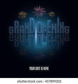 Grand opening vector illustration, background for new store, club, etc. Template poster, banner, backdrop for opening ceremony, event