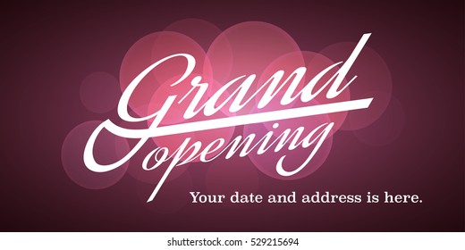 Grand opening vector illustration, background for new store, shop, etc. Template banner, flyer, design element, invitation for opening ceremony
