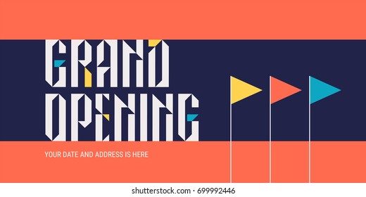 Grand opening vector illustration, background for new store. Template design element for opening event can be used as banner