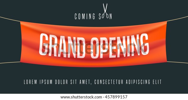 Grand opening vector illustration, background\
for new store, club, etc. Template banner, flyer, design element,\
decoration for opening\
ceremony