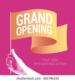 Grand opening vector illustration, banner for new store, etc. Template design element for opening ceremony