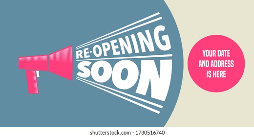 Grand opening or re opening vector illustration for new store. Template design element can be used as banner, flyer for opening or re-opening event