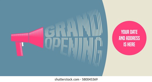 Grand opening vector illustration for new store. Template design element can be used as banner, flyer for opening event
