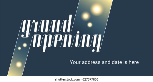 Grand opening vector illustration. Template design of banner or flyer  for opening ceremony