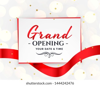 grand opening white banner invitation background