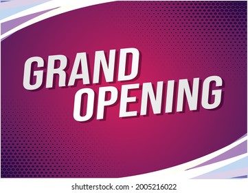 grand opening word concept vector illustration with lines 3d style for social media landing page, template, ui, web, mobile app, poster, banner, flyer, background, gift card, coupon, label, wallpaper