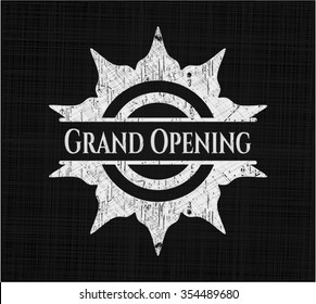 Grand Opening written with chalkboard texture