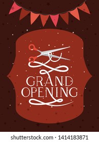 grand oppening frame with scissors