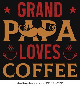 Grand papa liebt Kaffee-T-Shirt-Design