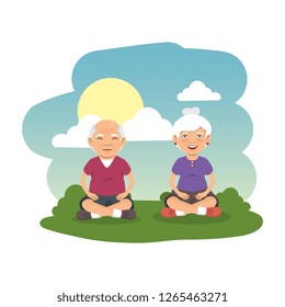 grand parents couple in the camp scene