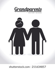 Grand parents design over white background, vector illustration