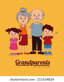 Grand parents design over yellow background, vector illustration
