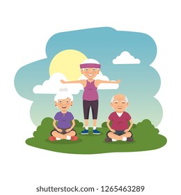grand parents group in the camp scene