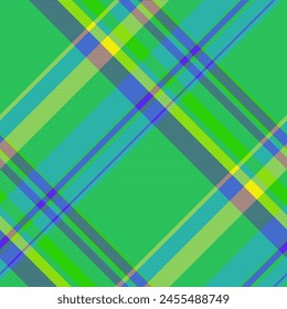 Grand pattern fabric textile, mid vector check plaid. Dimensional texture tartan seamless background in teal and green colors.