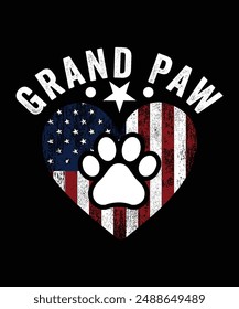 GRAND PAW VECTOR FLAG TSHIRT DESIGN