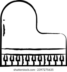 Grand Piano hand drawn vector illustration