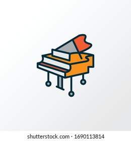 Grand piano icon colored line symbol. Premium quality isolated pianoforte element in trendy style.