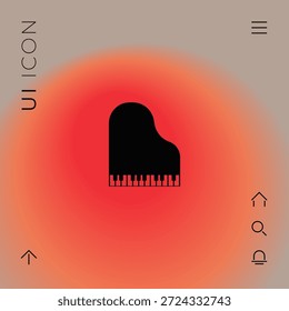 Ícone do piano de cauda. Elementos para seu design