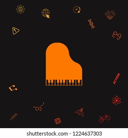 Grand piano icon. Graphic elements for your design