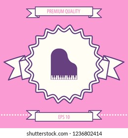 Grand piano icon. Graphic elements for your design