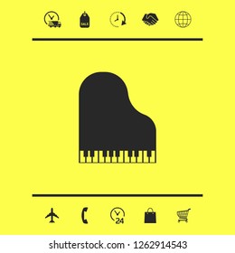 Grand piano icon. Graphic elements for your design