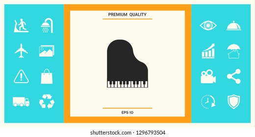 Grand piano icon. Graphic elements for your design