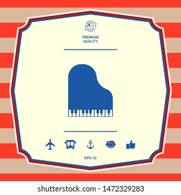 Grand piano icon. Graphic elements for your design