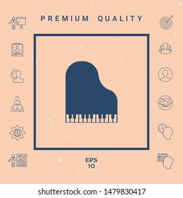 Grand piano icon. Graphic elements for your design