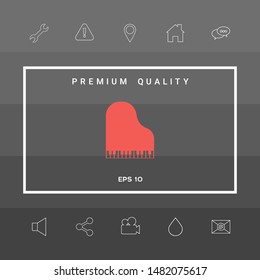 Grand piano icon. Graphic elements for your design