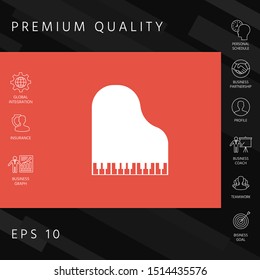 Grand piano icon. Graphic elements for your design