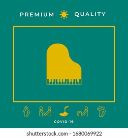 Grand piano icon. Graphic elements for your design