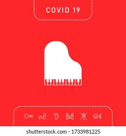 Grand piano icon. Graphic elements for your design