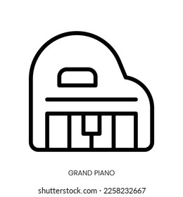 grand piano icon. Line Art Style Design Isolated On White Background