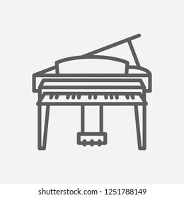 Grand piano icon line symbol. Isolated vector illustration of grand piano icon sign concept for your web site mobile app logo UI design.