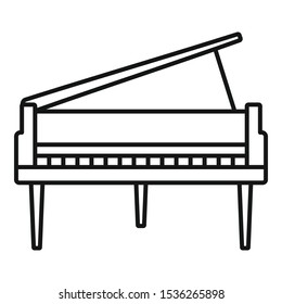 Grand piano icon. Outline grand piano vector icon for web design isolated on white background