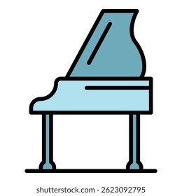 Ícone do piano de cauda. Contorno de piano de cauda ícone vetor cor plano isolado