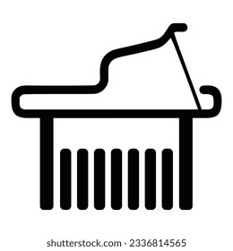 Grand Piano Icon Silhouette Vector 