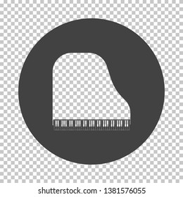 Grand piano icon. Subtract stencil design on tranparency grid. Vector illustration.