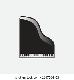 Grand piano icon. Top view with music keyboard. Vector illustration EPS 10