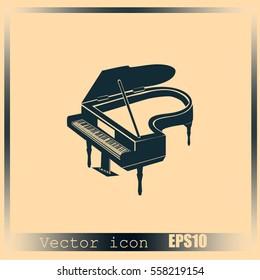 Grand piano icon vector