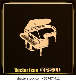 Grand piano icon vector