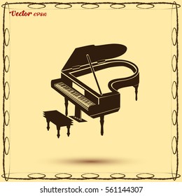 Grand piano icon vector